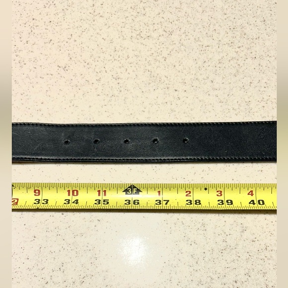 Leatherock black belt. Size “M34” with silverish detail. - Picture 10 of 13